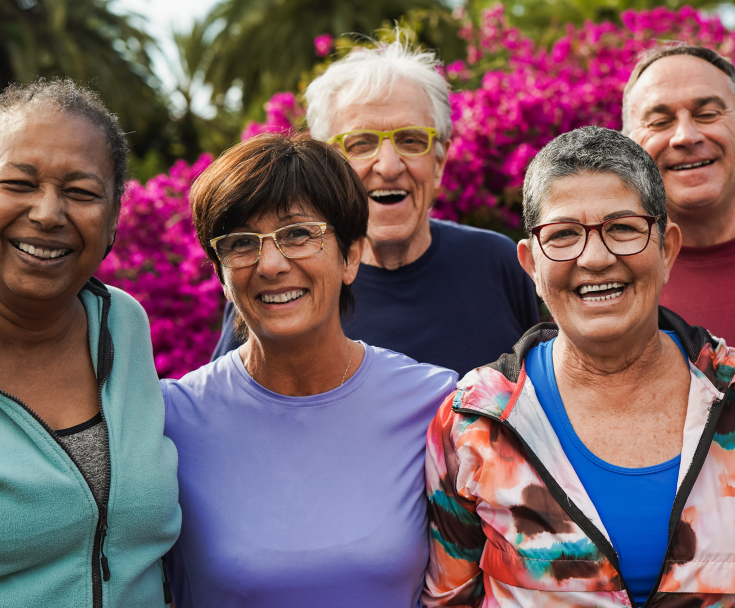 Group of senior women smiling at camera