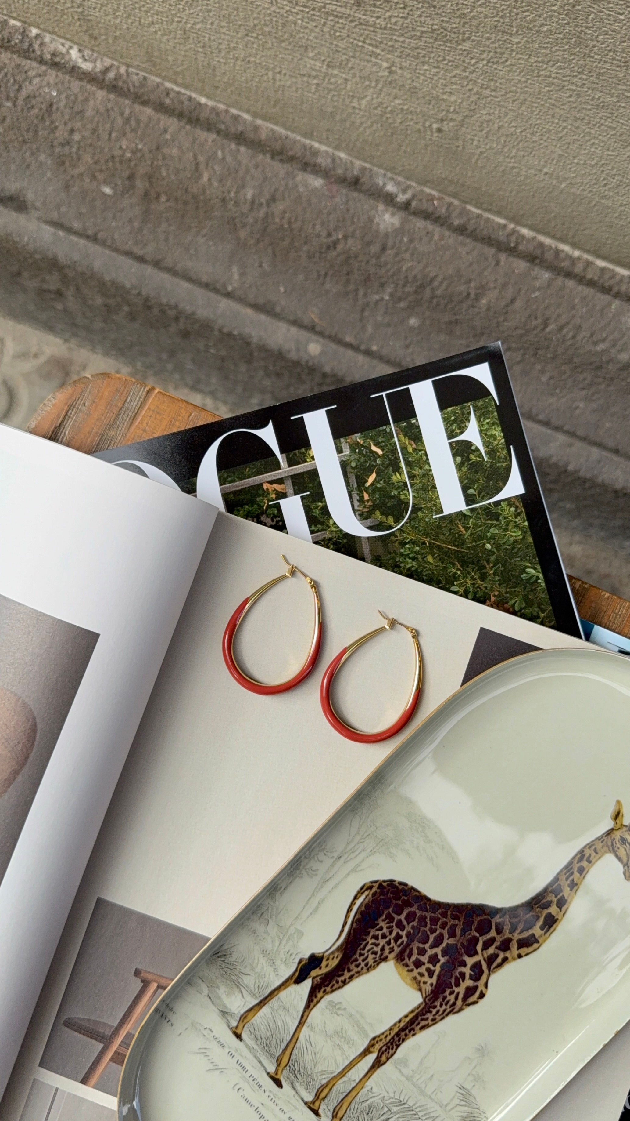 Pendientes aro ovalado esmalte pumpkin