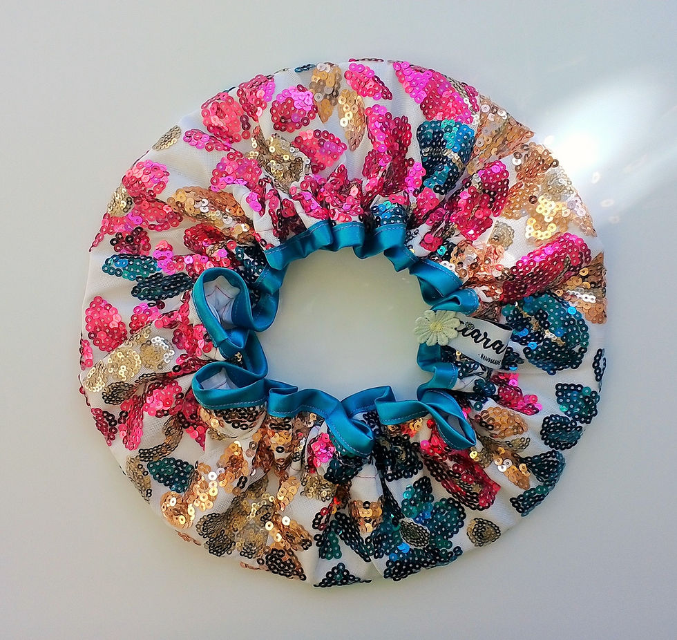 Thumbnail: Luxury Pink/Green/Rose Gold Sequins On Tulle Shower Hat