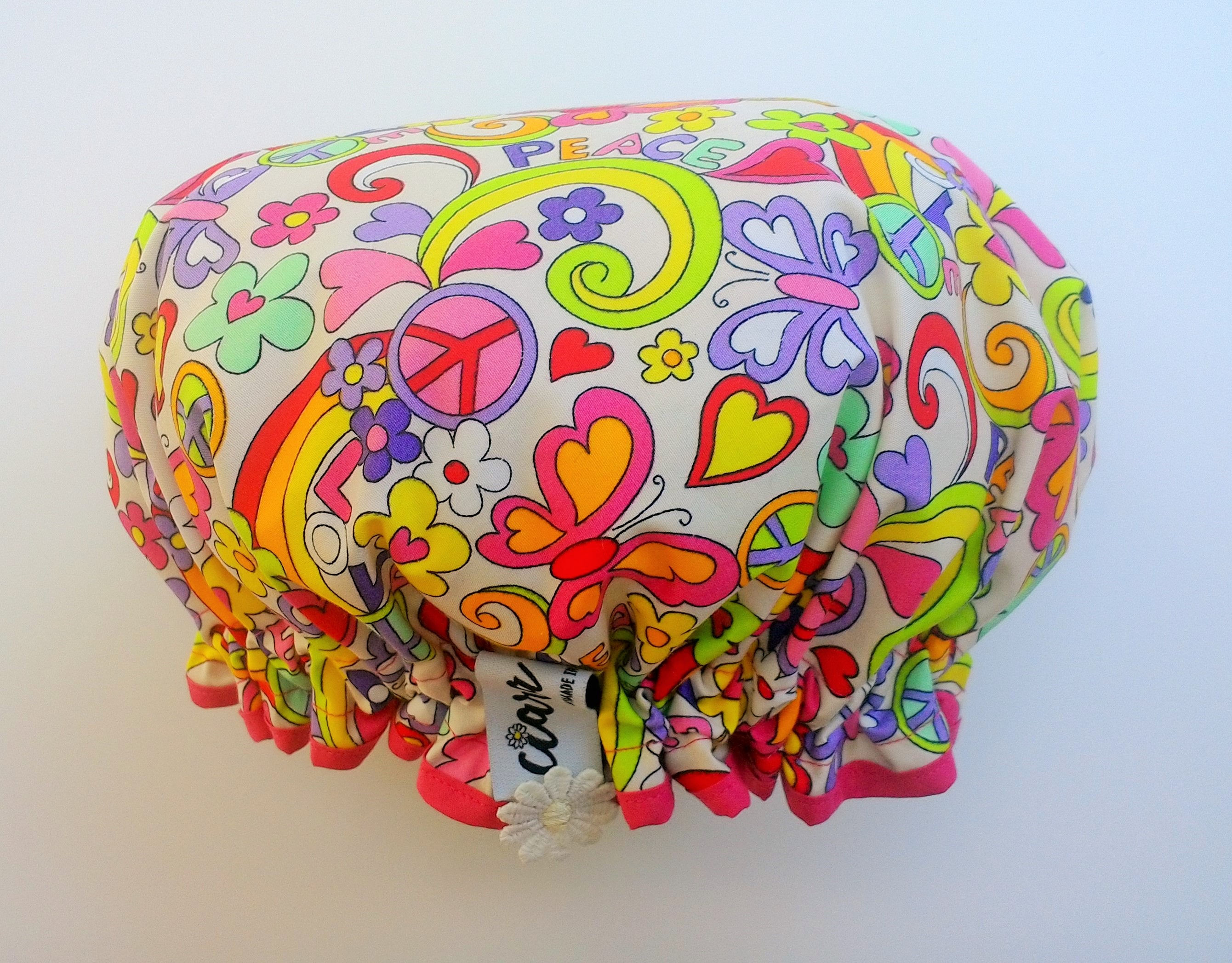 Vibrant Peace (cream) Shower Hat