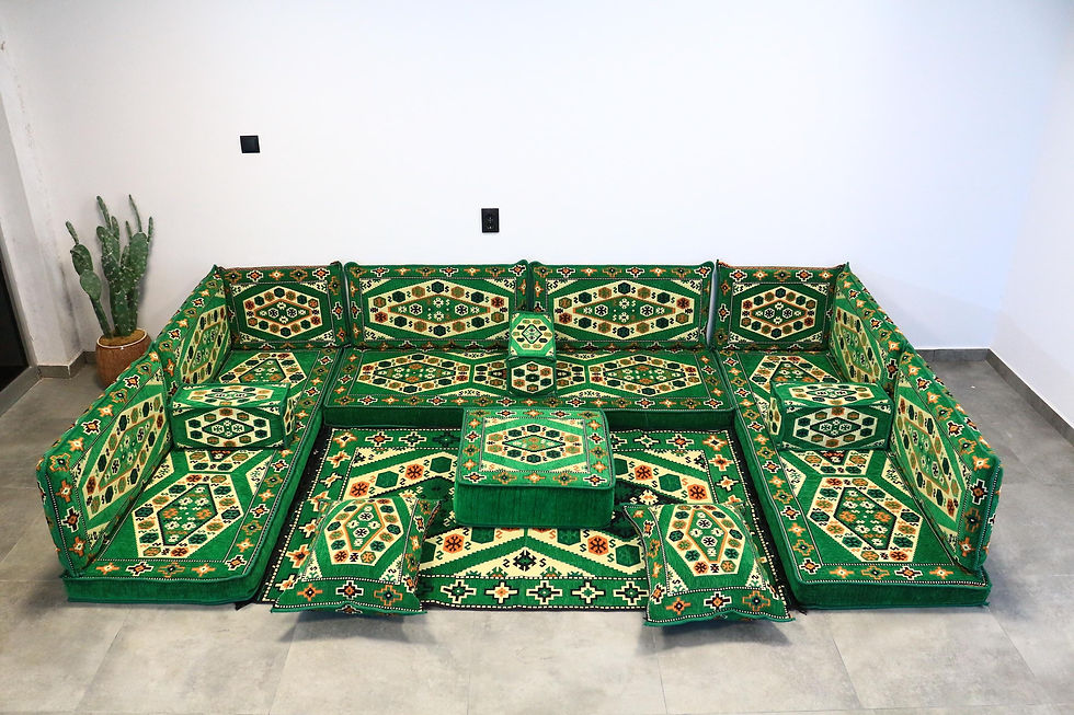 Thumbnail: Green Majlis Full Sofa Set