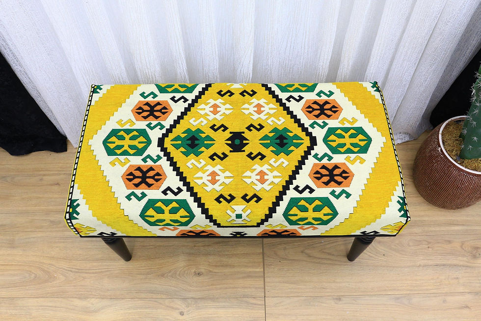 Miniature : Yellow Handwoven Kilim Bench