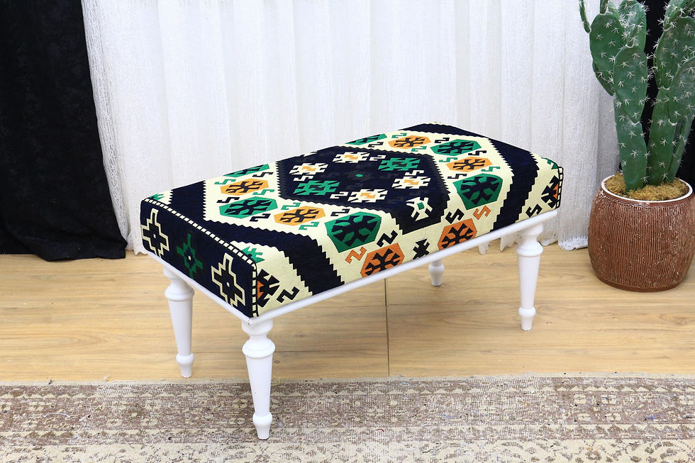 Miniature : Navy Kilim Bench