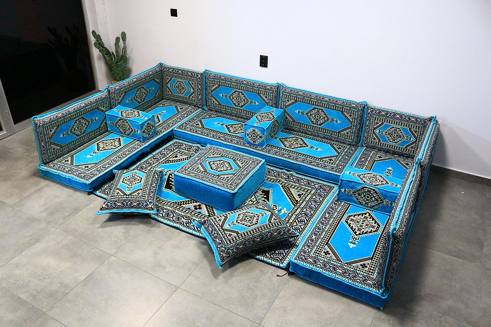 Miniature : Blue Kilim Floor Seating Set