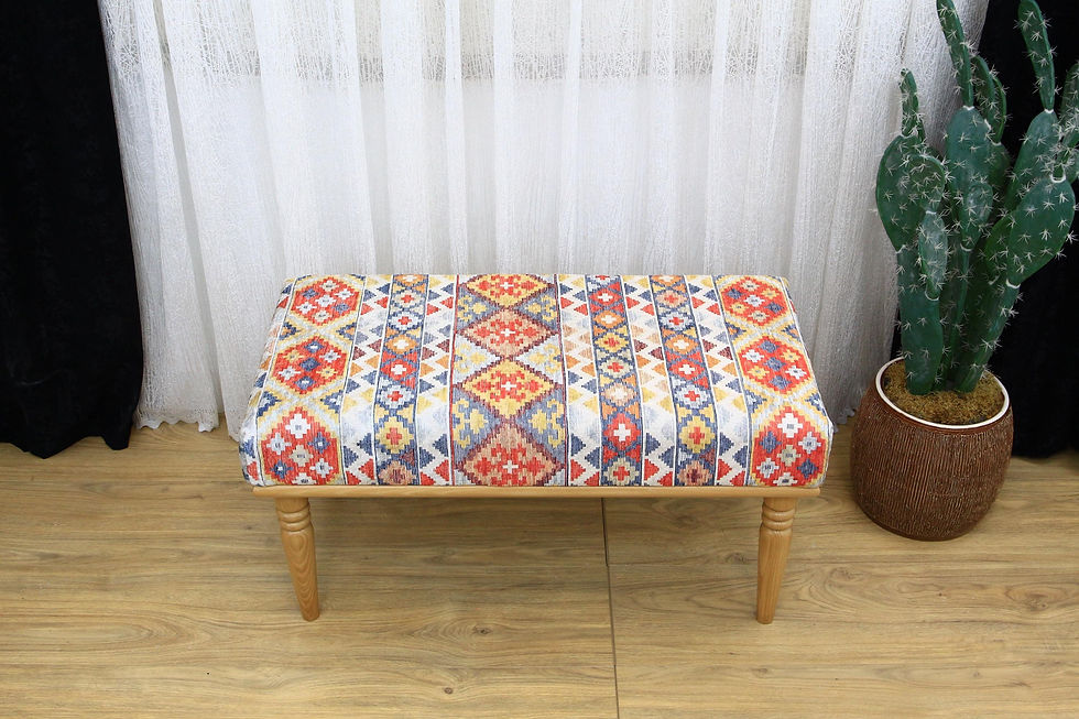 Miniature : Ottoman Footstool Upholstered Bench