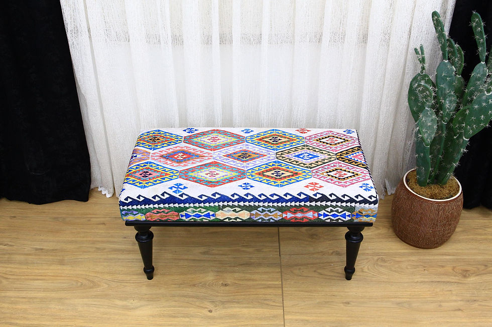 Miniature : Kilim Covered Furniture Bench