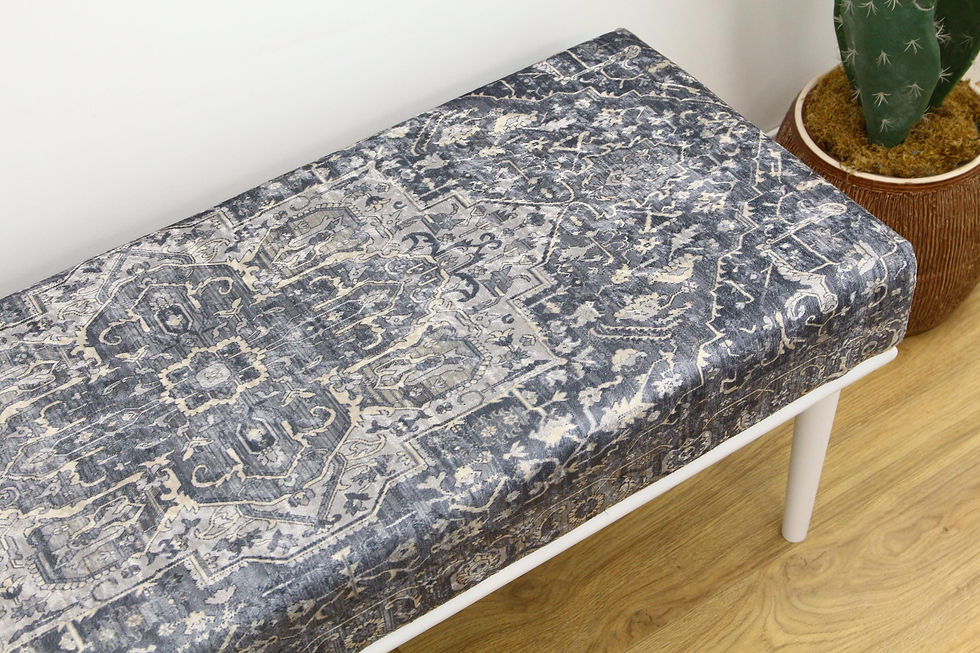 Thumbnail: Custom Wooden Kilim Design Bench