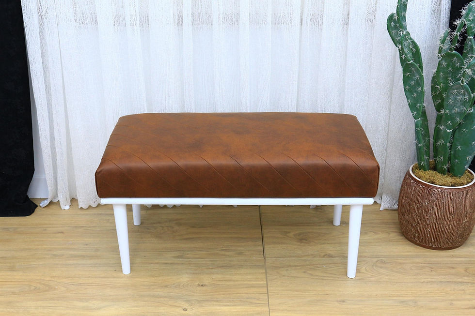 Thumbnail: Leather Ottoman Bench