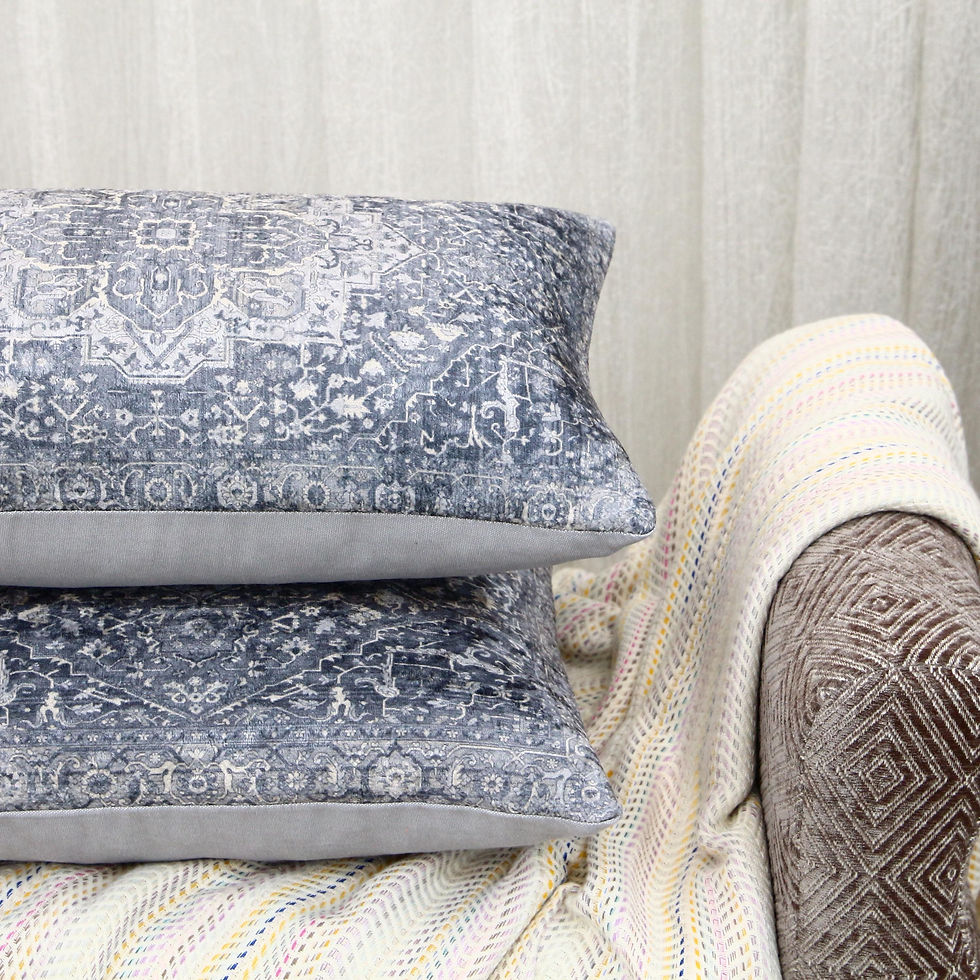 Thumbnail: Boho Blue Turkish Rug Pillow