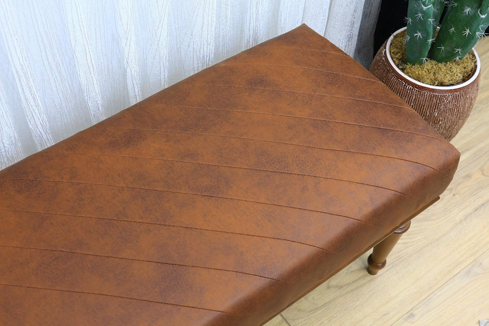 Thumbnail: Leather Ottoman Bench