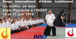 Un maître, un dojo! Alain Peyrache à l'INSEP (Paris, Bois de Vincennes) les 16 et 17 juin 2018.