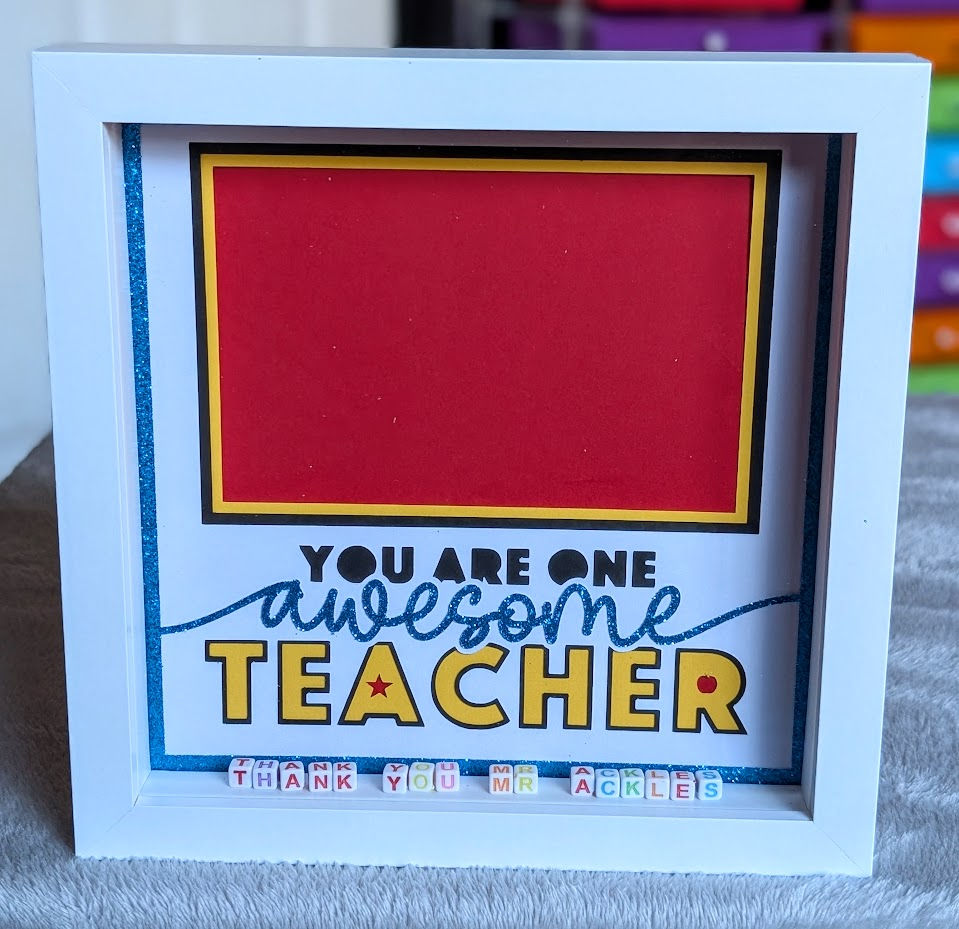 Thumbnail: One Awesome Teacher - Layered Shadow Box Photo Frame