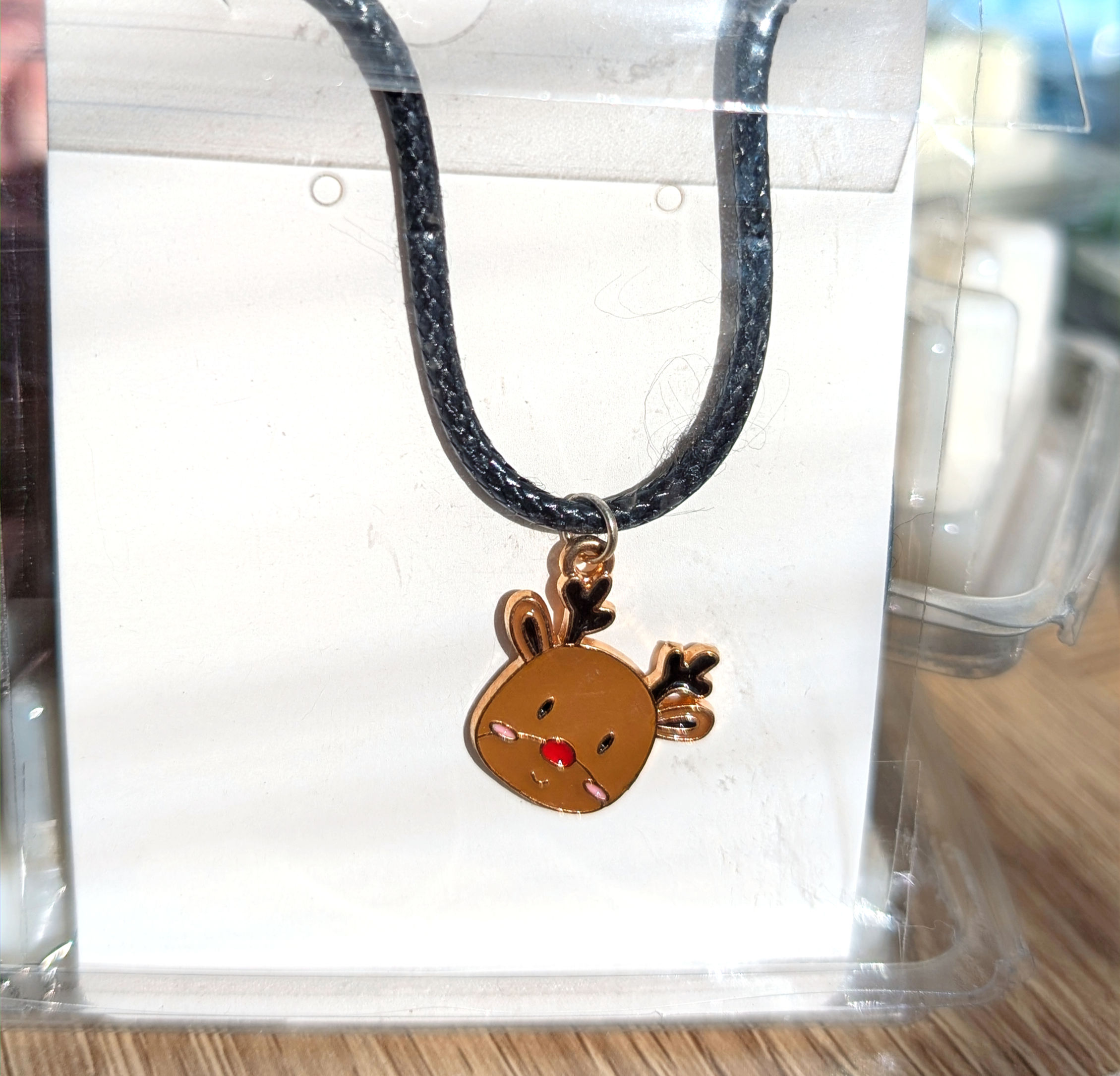 Small Alloy Christmas Necklace - Rudolph