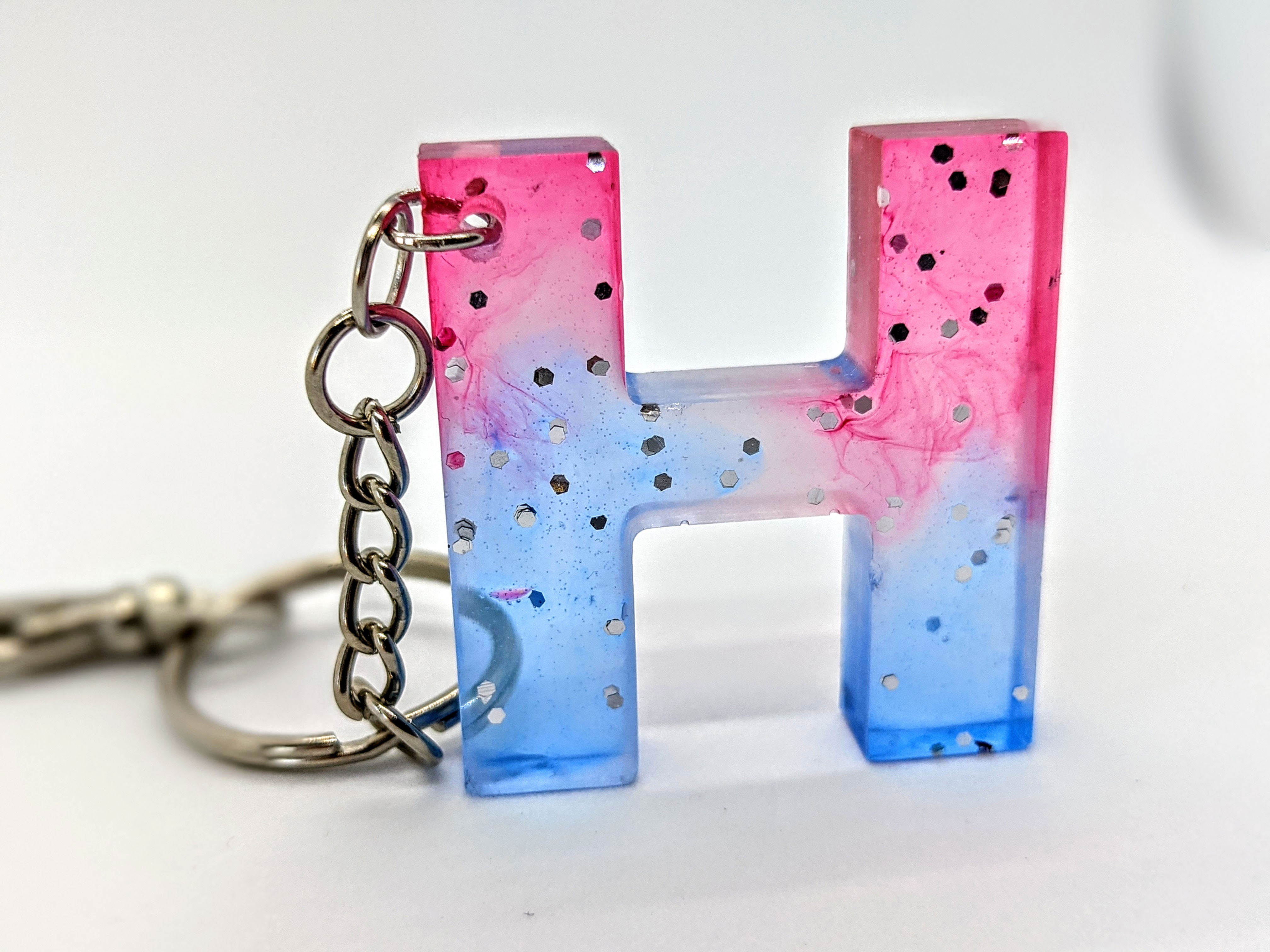 Red, White & Blue Letter H Resin Keyring