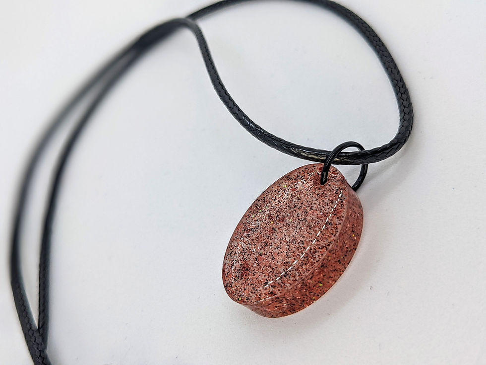Thumbnail: Oval Rose Gold Glitter Necklace