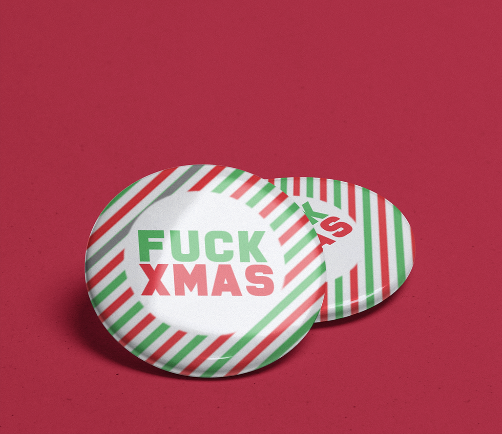 Fuck Xmas 25mm Pin Badge