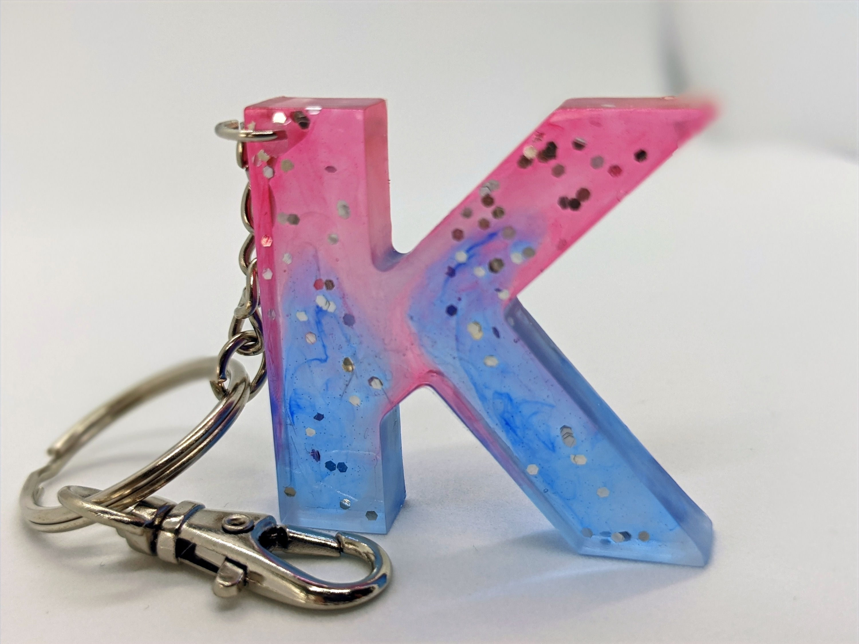 Red, White & Blue Letter K Keyring