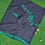 Thumbnail: Black georgette saree with teal green border. Boat neck readymade blouse is atta