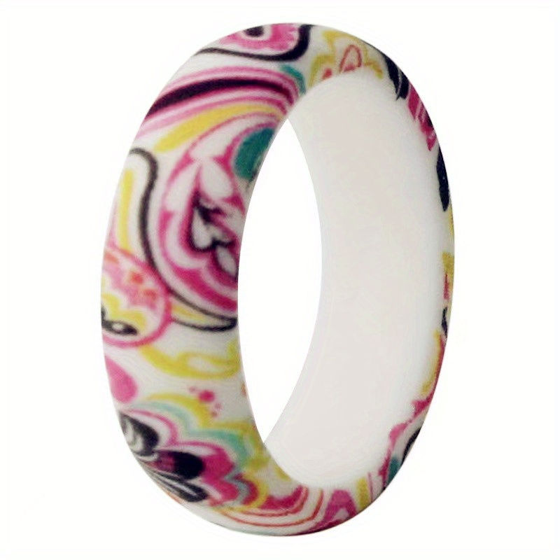 Fashion Band Ring Colorful Painting On The Surface Multi Styles To Choose Dupes