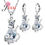 Thumbnail: Adorable Cat & Mouse Jewelry Set: 925 Silver, CZ Crystals. Perfect Mother's Day
