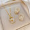 Thumbnail: Stainless Steel Cute Little Daisy Pendant Necklace Earrings  Jewelry Set 