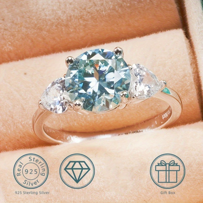 3ct Moissanite Promise Ring 925 Sterling Silver Multi Colors To Choose Engageme