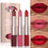 Thumbnail: Long-Lasting 3-Color Lipstick & Lip Gloss Set - Double Headed Design for Natura