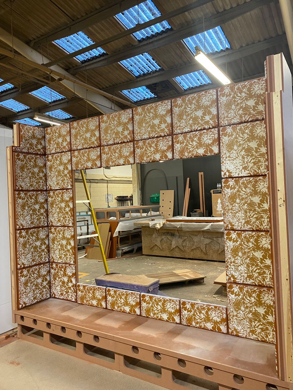 Stencilling in the workshop