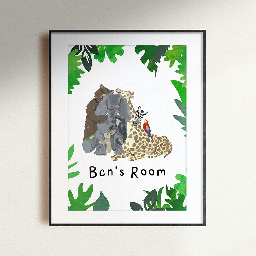 Thumbnail: Animal Friends Personalised Print