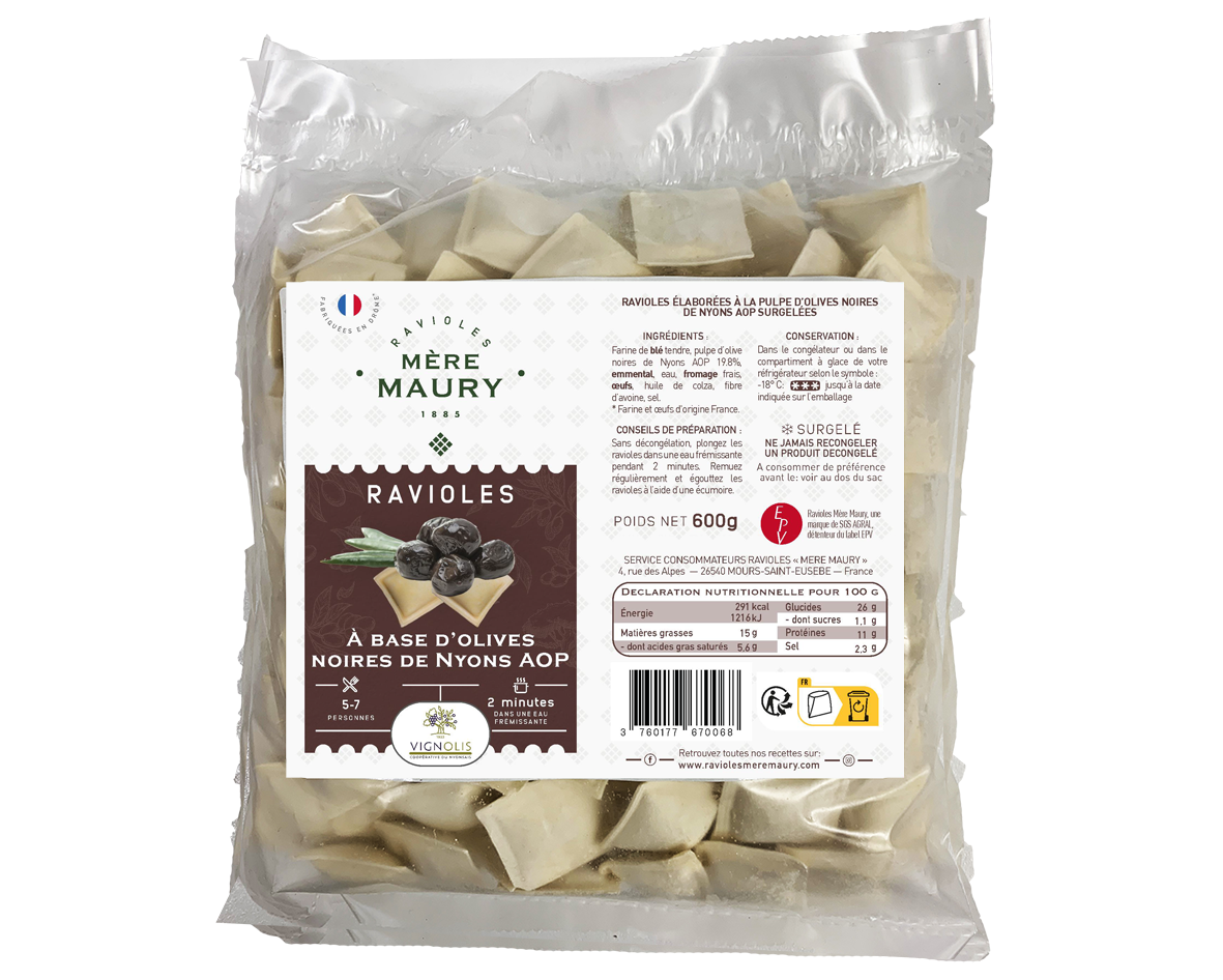 Ravioles à l'Olive de Nyons ''Vignolis'' - surgelées - 600g