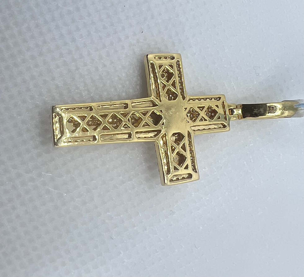 Thumbnail: 0.70 Ct Diamond Crucifix Cross 14k gold 4.78 g