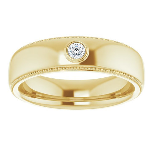 14K Yellow 1/10 CTW Diamond Ring