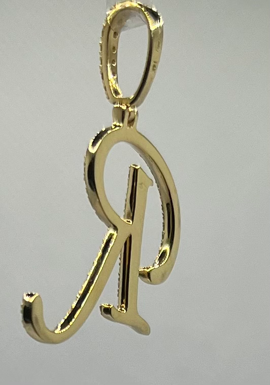 Thumbnail: 0.55 CT Diamond 14k, Initial Pendant 