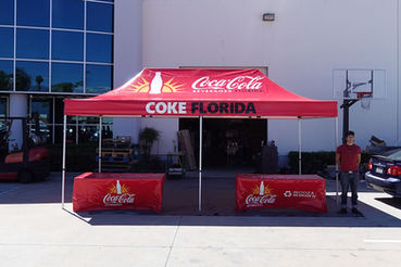 10x20 custom pop up tent and table covers Coke Florida
