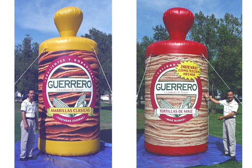 Replicas inflables de tostadas y tortillas Guerrero