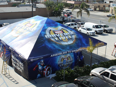 40x50 custom frame tent Marvel Universe Live!