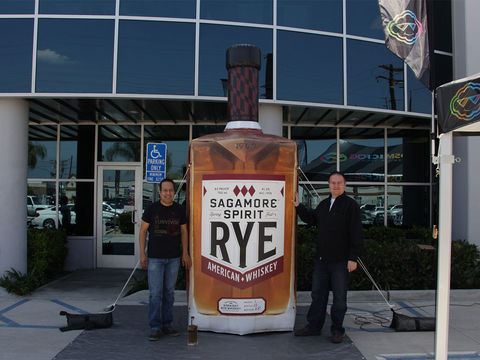 10ft Giant Inflatable Rye Whiskey Bottle Replica
