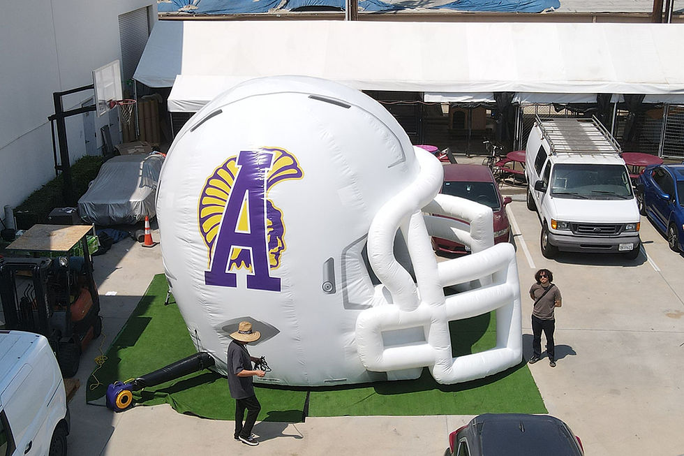 15x21 Alexandria Senior High School Custom Giant Inflatable Football Helmet Tunnel For Sale