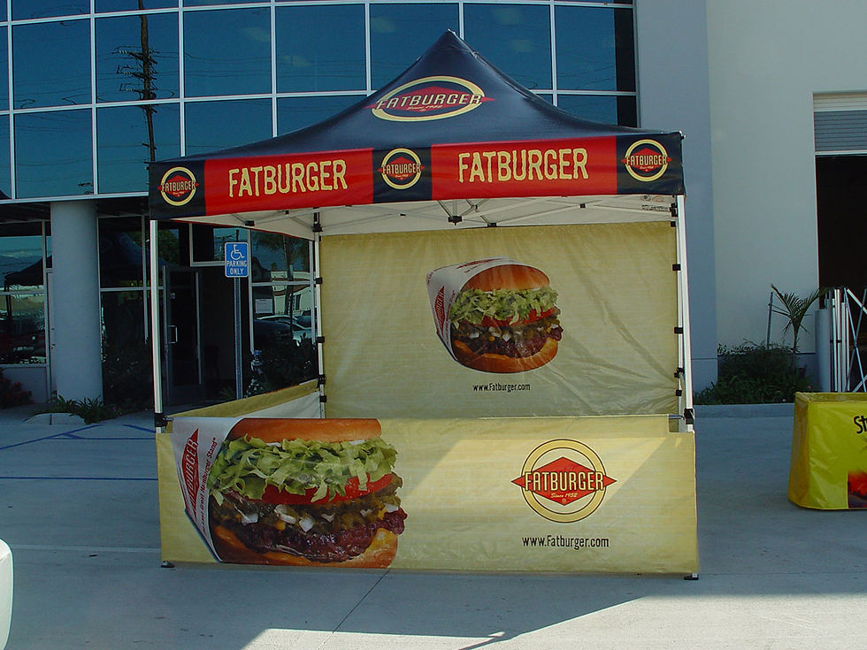 10x10 Fast Food Tent with Logos and Graphics Fatburger