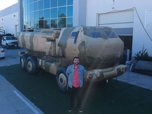 Giant inflatable military truck replica