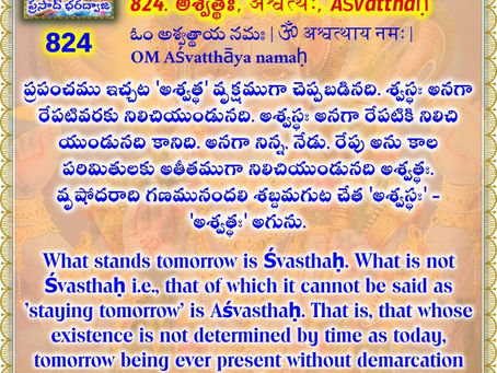 విష్ణు సహస్ర నామ తత్వ విచారణ - 824/ Vishnu Sahasranama Contemplation - 824