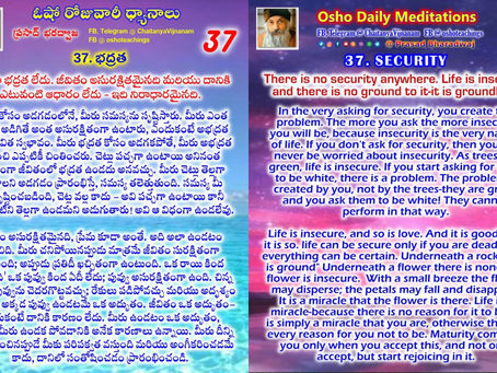 Osho Daily Meditations - 37. SECURITY / ఓషో రోజువారీ ధ్యానాలు - 37. భద్రత