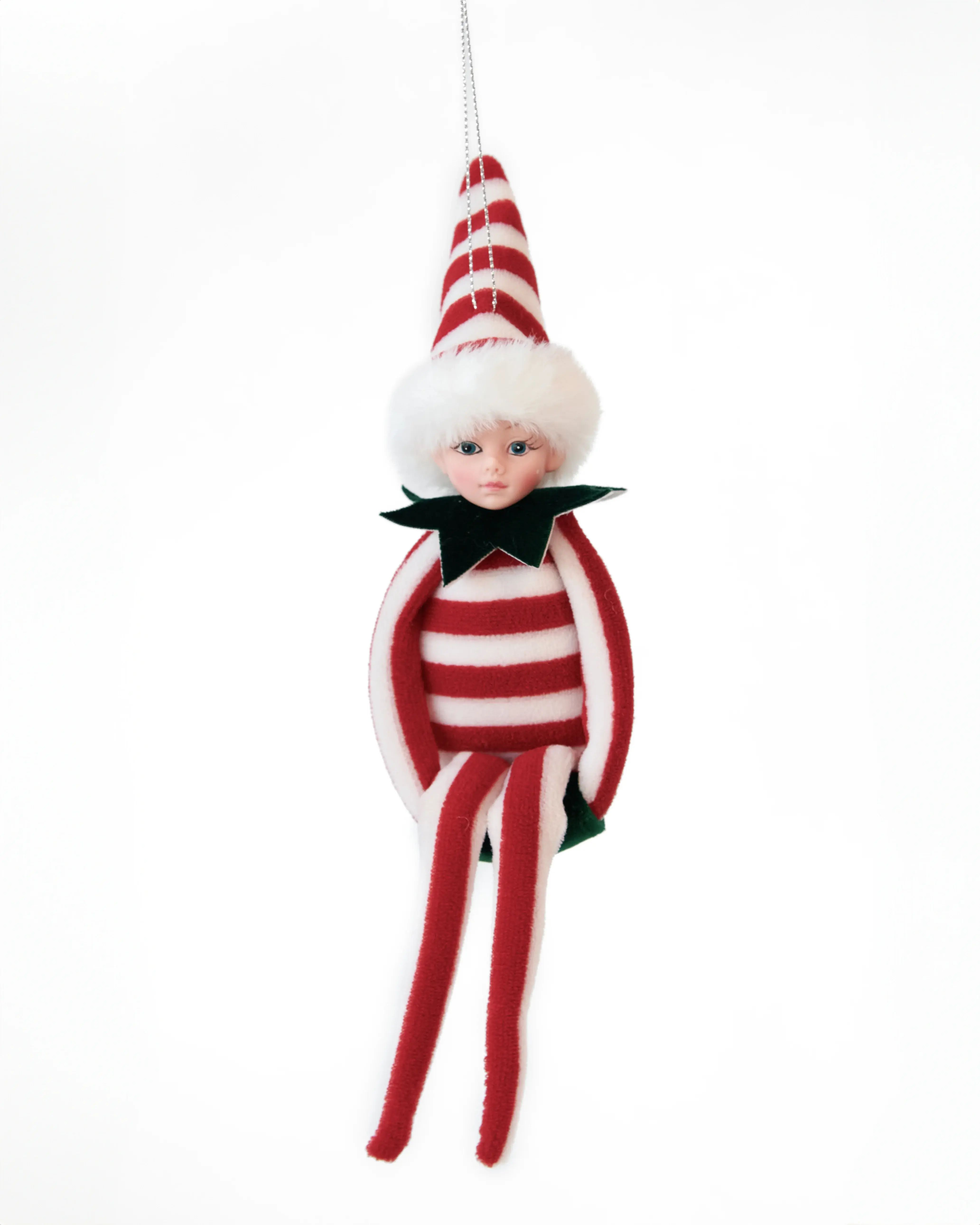 Christmas Stripe Fairy Red/White 20cm
