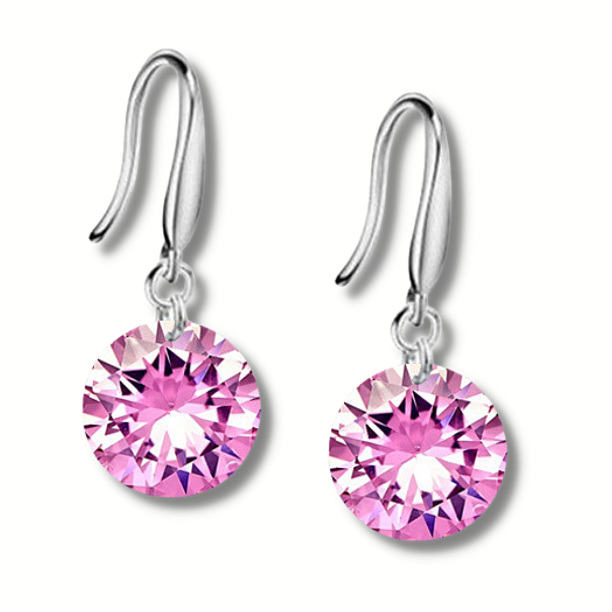 Pink Crystal Drop Earrings