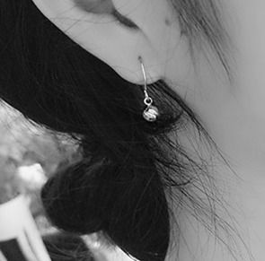 Thumbnail: Silver Ball Drop Earrings