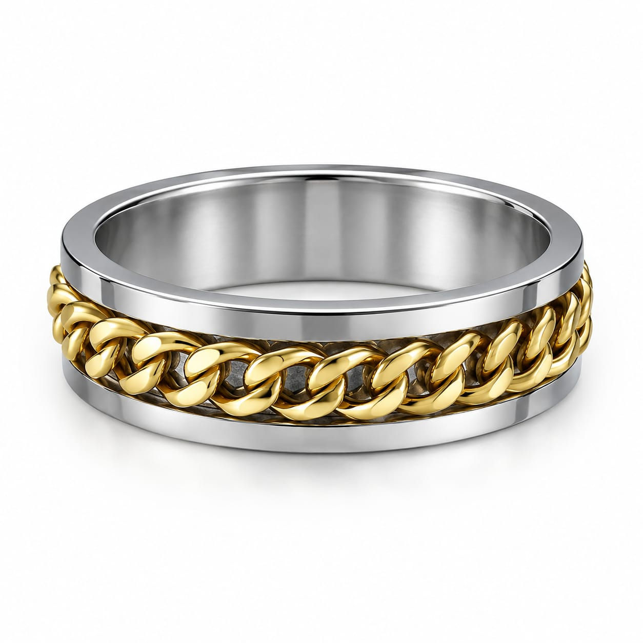 Men's Golden Chain Ring