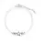 Thumbnail: silver bracelet, with two smaller  stars and one larger star in the middle, on a white back ground