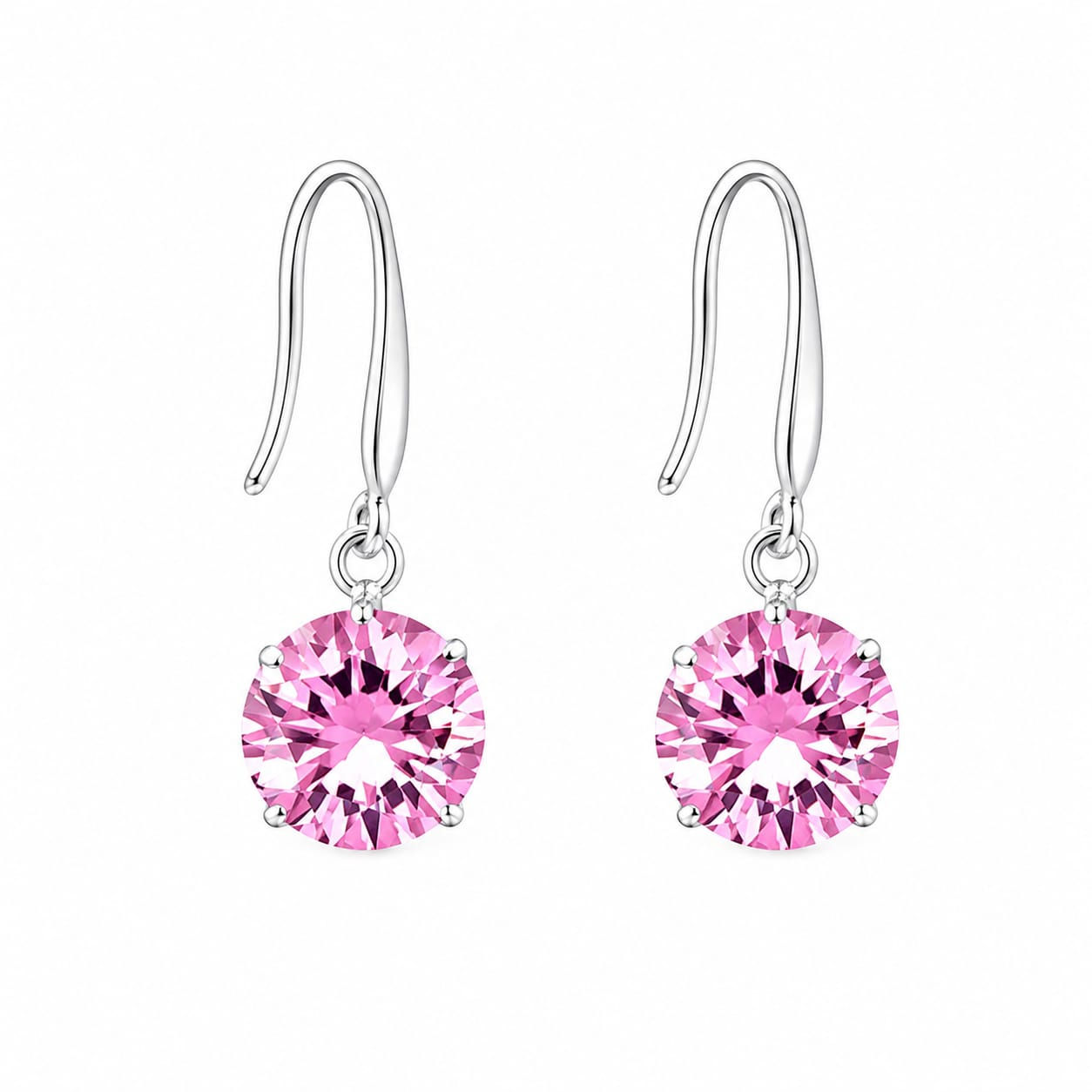 Pink Crystal Drop Earrings