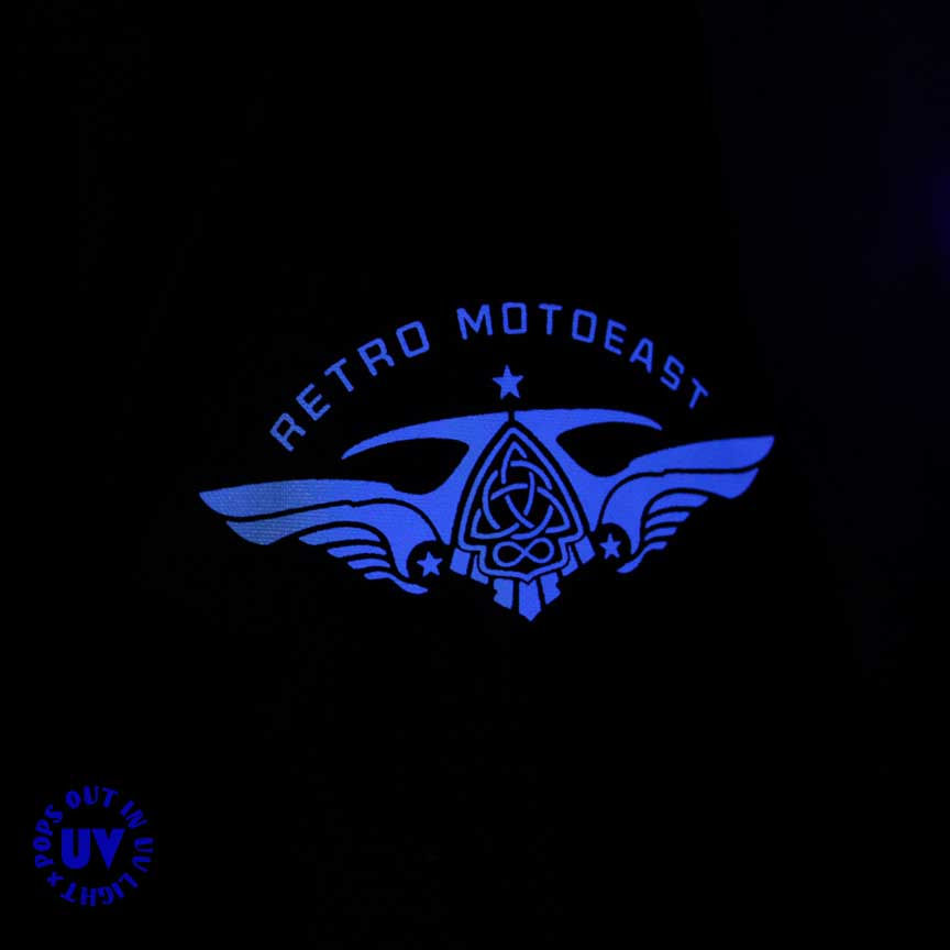 Thumbnail: Retro MotoEast - A Glimpse of Nirvana | UV & Glow Unisex Zip-Up Hoodie | Black
