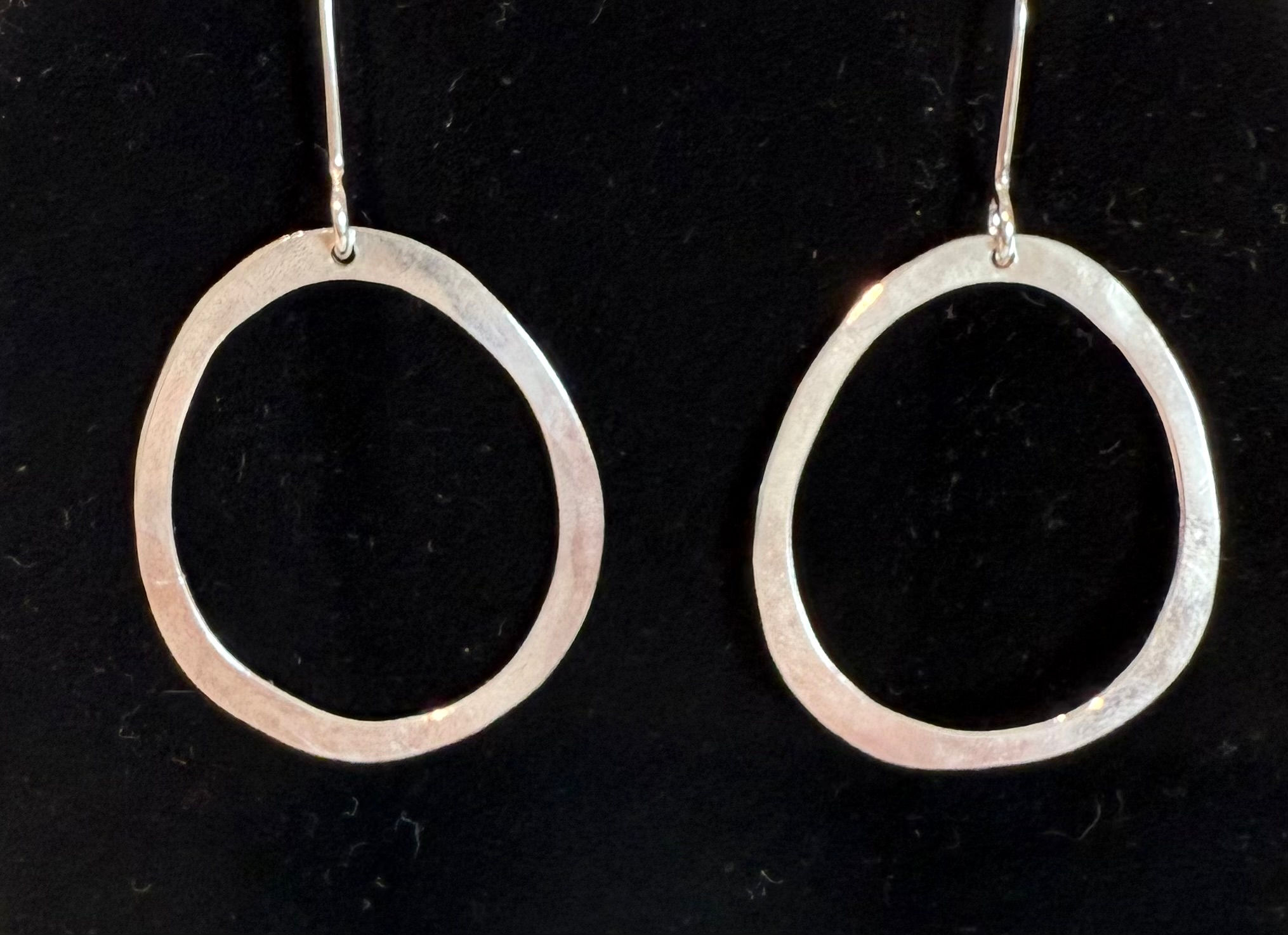 "Flats"- Sterling Silver Organic Hoop Earrings, by Erica Walker